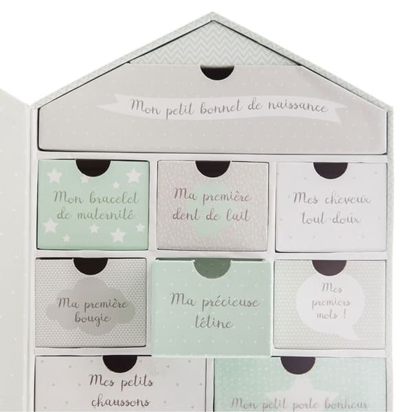 Atmosphera Kids - Nyfödd set Hem - 21 x 30 cm - Grå och grön