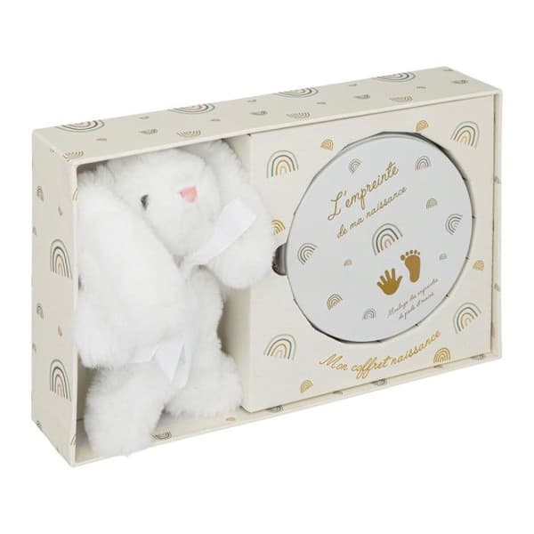 Coffret avtryck och plysch 28x17cm - Beige - Atmosphera inredningsskapare