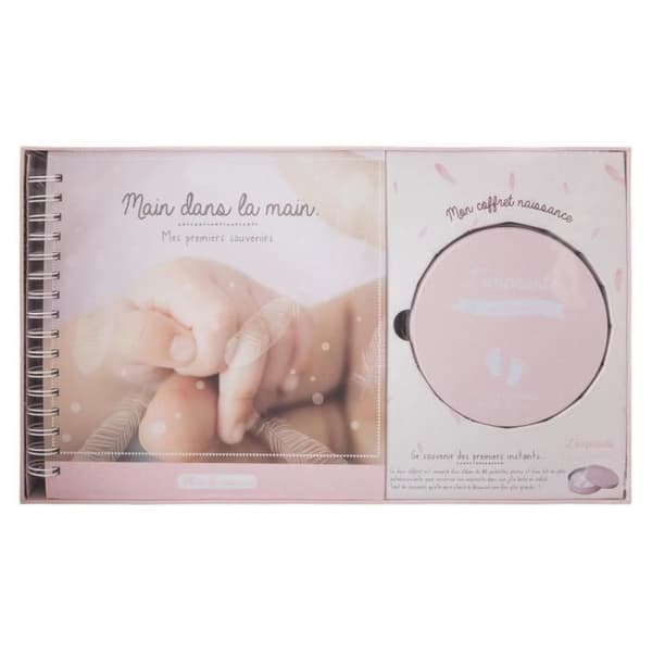 Födelsetillbehör med fotoalbum och avtrycksboks - ROSA Rose