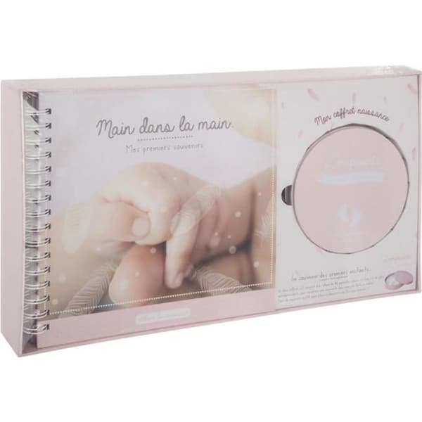 Födelsetillbehör med fotoalbum och avtrycksboks - ROSA Rose