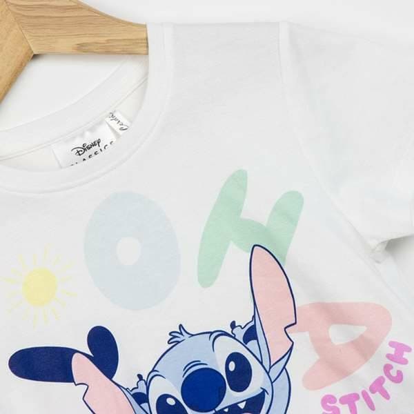 Barn T-shirt med kortärm Stitch Vit - 5 år