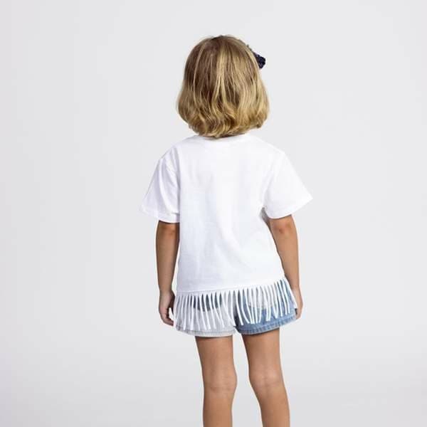Barn T-shirt med kortärm Stitch Vit - 5 år