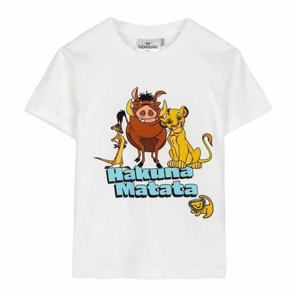 Barn T-shirt med kortärm The Lion King Vit - 5 år