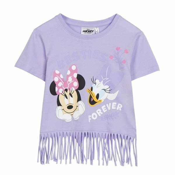 Børne Kortærmet T-shirt Minnie Mouse Lilla - 7 år