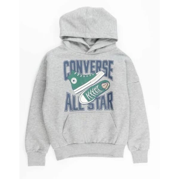 Lasten huppari Converse CNVB ALL STAR SNEAKER GFX HOOD 9CG903 042 Harmaa - 14 vuotta
