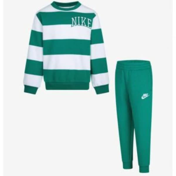 Set av kläder Nike N NSW CLUB SNL STRIPE CREW 86M256 Grön - 3 år