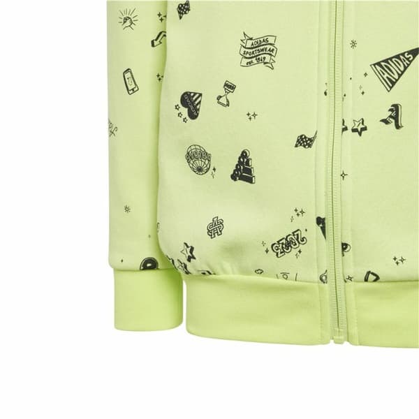 Treningsdrakt for barn Adidas Lk Bluv Q3 Grønn 2 Deler - 6-7 år