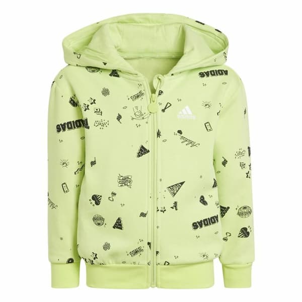 Treningsdrakt for barn Adidas Lk Bluv Q3 Grønn 2 Deler - 6-7 år