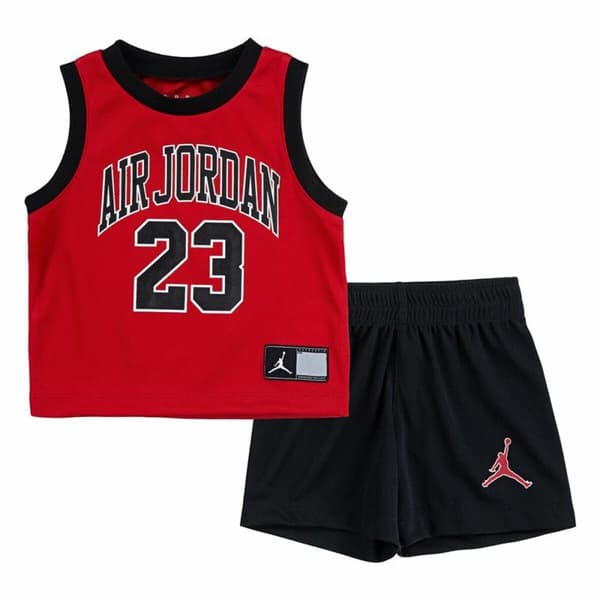 Lasten urheiluasu Jordan Muscle Short Musta Punainen 2 Kappaletta - 4-5 vuotta