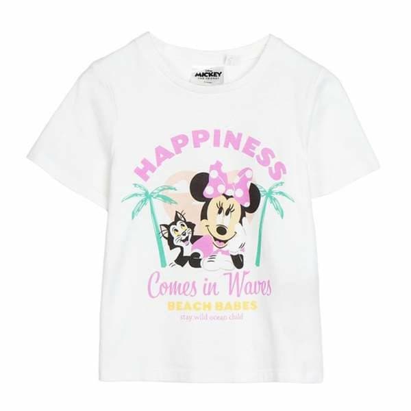 Barn T-shirt med kortärm Minnie Mouse Vit - 7 år