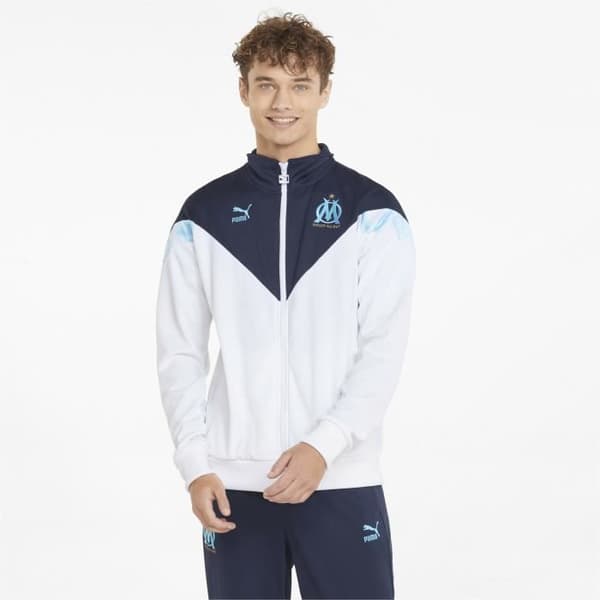 Olympique de Marseille Om Iconic Mcs Mesh träningsjacka - Marin/vit - S