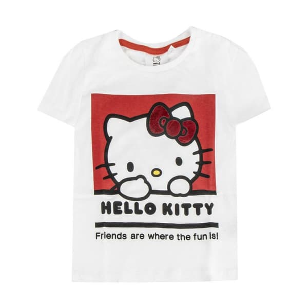 Barn T-shirt med kortärm Hello Kitty Vit - 8 år