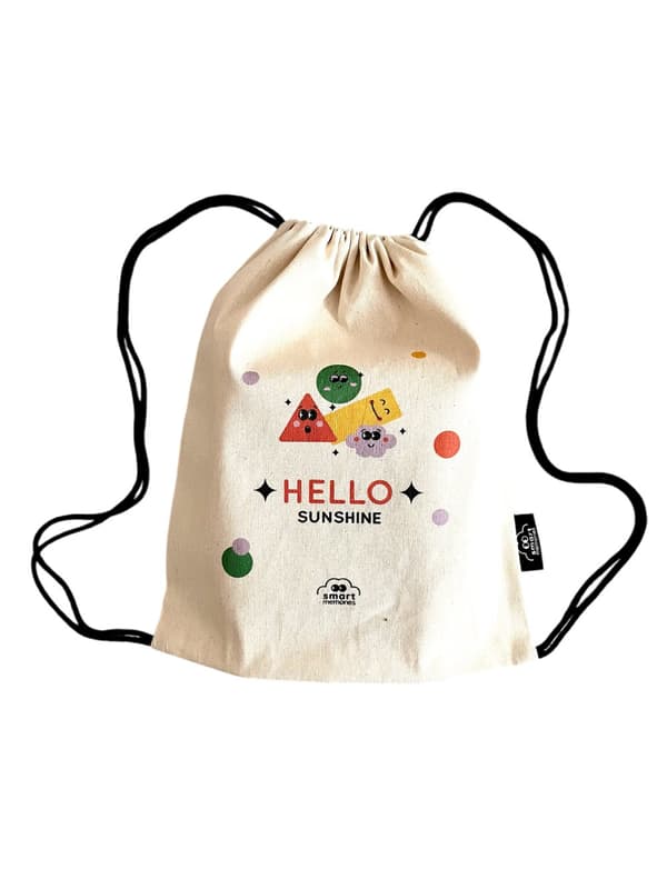 HELLO SUNSHINE ryggsäcksväska i ekologisk bomull