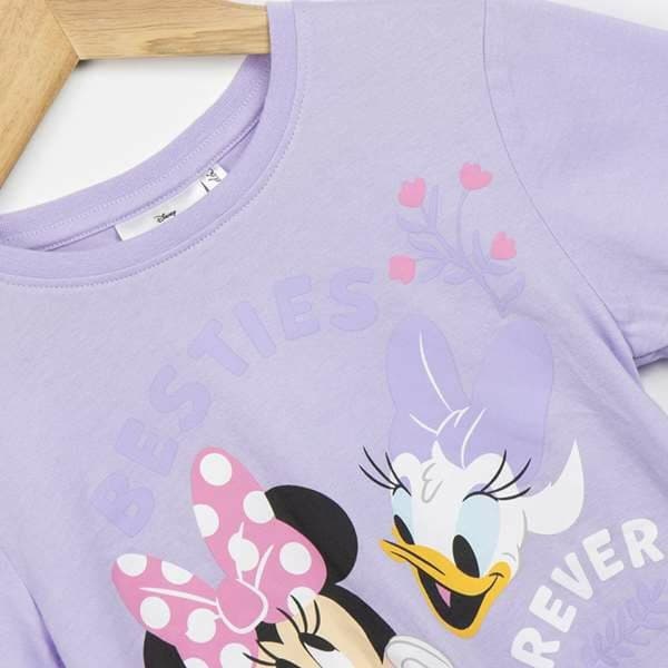 Børne Kortærmet T-shirt Minnie Mouse Lilla - 7 år