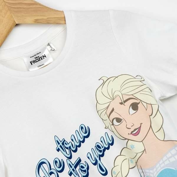 Børne Kortærmet T-shirt Frozen Hvid - 5 år