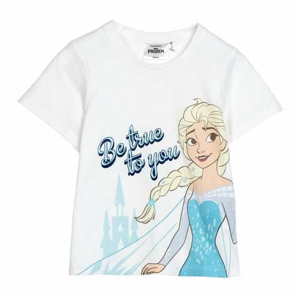 Børne Kortærmet T-shirt Frozen Hvid - 5 år