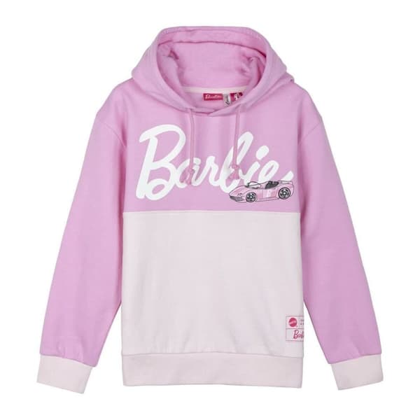 Tröja med huva Unisex Barbie Rosa - 10-12 år