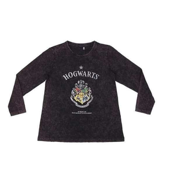 Langermet T-skjorte for barn Harry Potter Mørke Grå 14 år