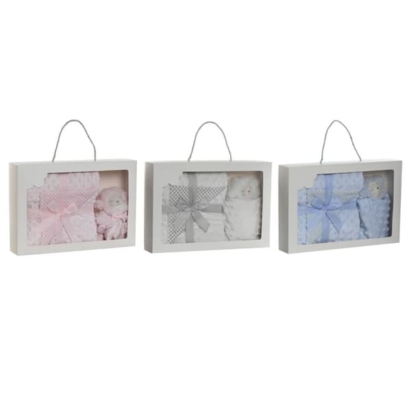 Gavesett til Babyer Home ESPRIT Blå Beige Rosa Polyester (3 enheter)