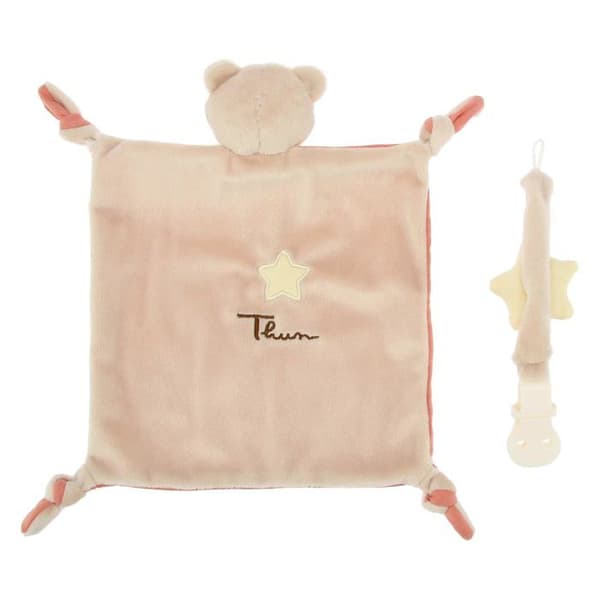 Coffret mixte - textil - måltid - leksak Thun - K3835A91 - Presentlåda med snuttefilt och napphållare Teddy