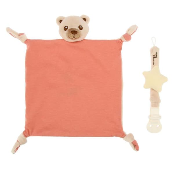 Coffret mixte - textil - måltid - leksak Thun - K3835A91 - Presentlåda med snuttefilt och napphållare Teddy