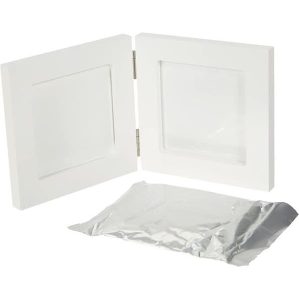 Baby avtryckset och fotobricka 12,5x12,5 cm