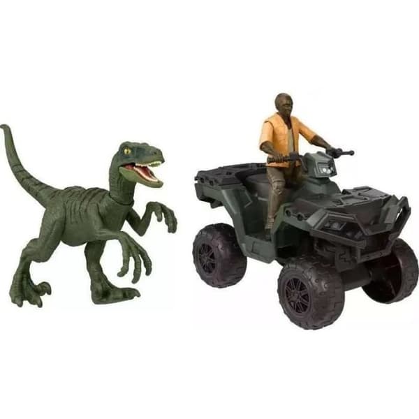 Leksakssats - MATTEL - Velociraptor 'Charlie' och fordon - 16 cm - 12 cm - För barn från 4 år