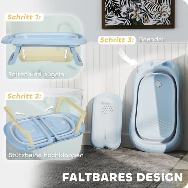 Baby Badekar Sæt, 83x48x23.5 cm, Lyseblå