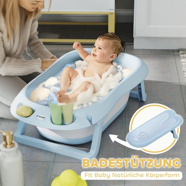 Baby Badekar Sæt, 83x48x23.5 cm, Lyseblå