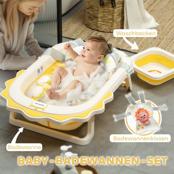 Baby Badkar Set, 80.5x55x20 cm, Gul
