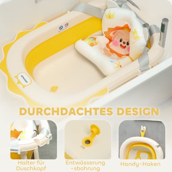 Baby Badkar Set, 80.5x55x20 cm, Gul