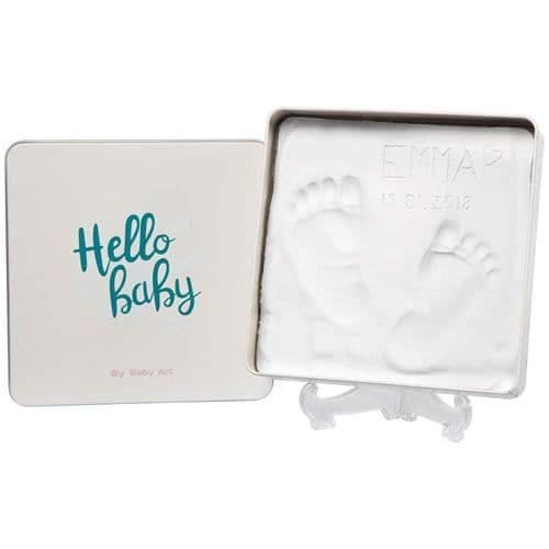 Baby Art Magic Box Square - Vauvan käsi- ja jalanjälkipakkaus metallilaatikossa, syntymä- tai kastelahja, välttämätön