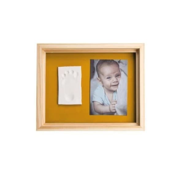 Baby Art Pure Frame - Rammesæt med legetøj og ramme af naturligt fyrretræ, rulle, vendbart bagpanel (grøn/orange)