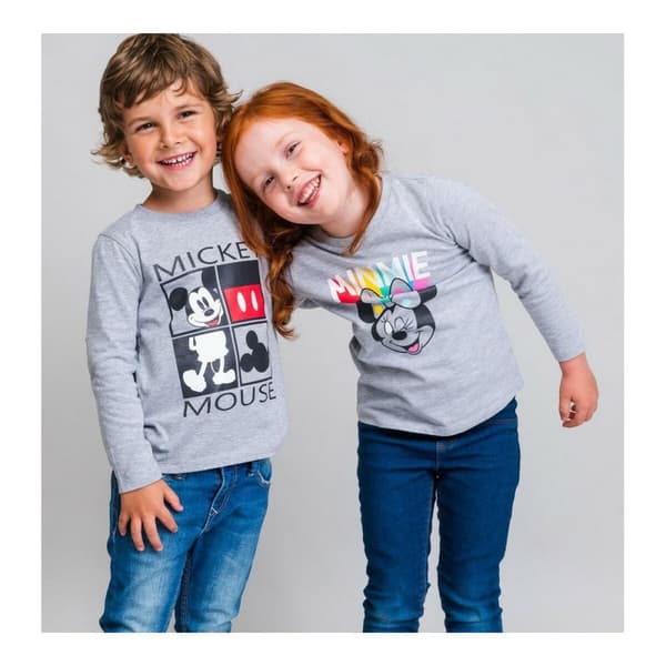 Långärmad t-shirt, Barn Minnie Mouse Grå - 2 år