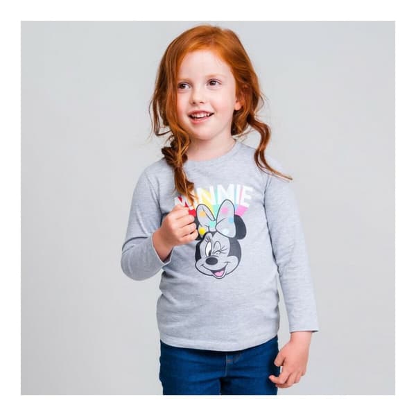Långärmad t-shirt, Barn Minnie Mouse Grå - 2 år