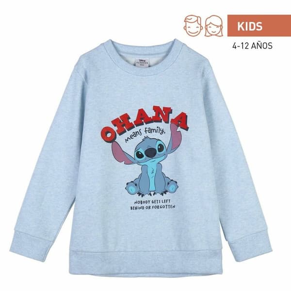 Tröja utan huva Unisex Stitch Ljusblå - 4 år
