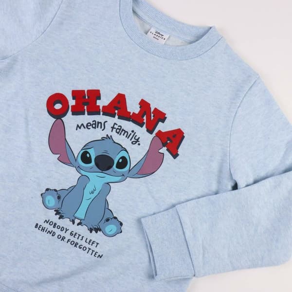 Tröja utan huva Unisex Stitch Ljusblå - 4 år