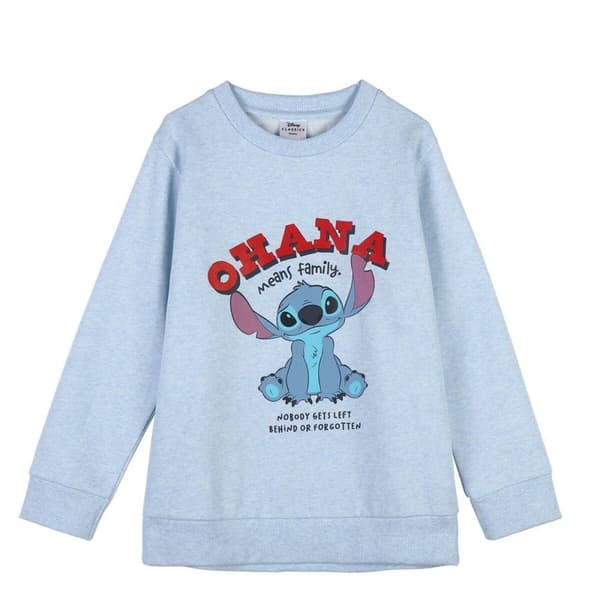 Tröja utan huva Unisex Stitch Ljusblå - 4 år