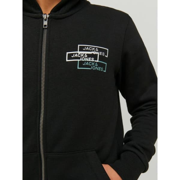 Tröja med huva Unisex Jack & Jones JCOSPACE LOGO SWEAT 12221210 Svart - 12 år