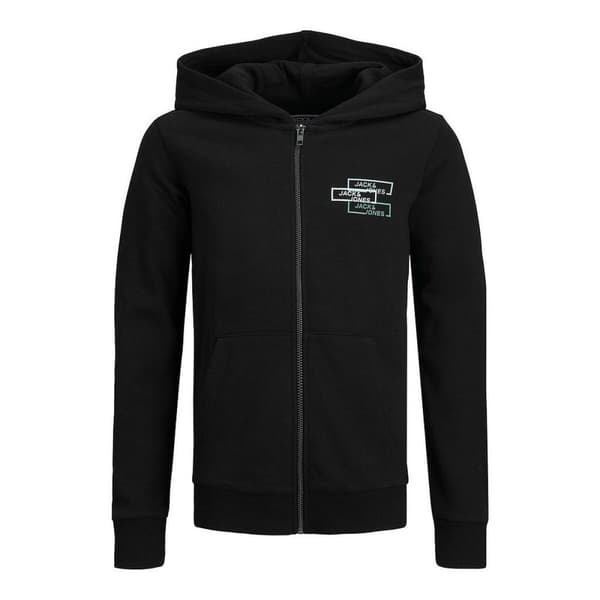 Tröja med huva Unisex Jack & Jones JCOSPACE LOGO SWEAT 12221210 Svart - 12 år