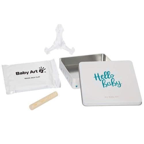 Baby Art Magic Box Square - Vauvan käsi- ja jalanjälkipakkaus metallilaatikossa, syntymä- tai kastelahja, välttämätön