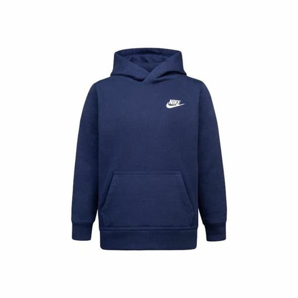 Hættetrøje til Børn Nike Club Fleece Blå Marineblå - 3-4 år