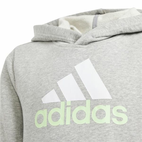 Tröja med huva Unisex Adidas U Bl 2 Ljusgrå - 9-10 år