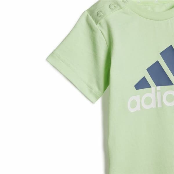 Sportstøj til Baby Adidas Bl Cotton Set Infantil Blå Lysegrøn - 0-3 Måneder