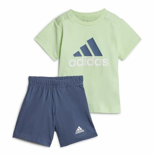 Sportstøj til Baby Adidas Bl Cotton Set Infantil Blå Lysegrøn - 0-3 Måneder