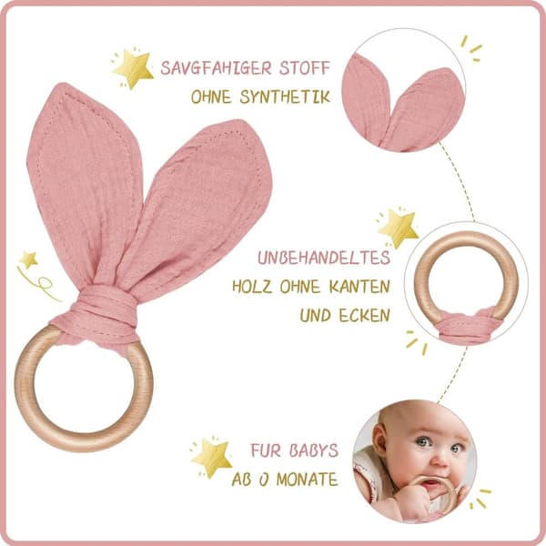 Lollanda Snuttefilt bitleksak och mjuk haklapp Mysigt och praktiskt baby shower gåva för flickor och pojkar Perfekt