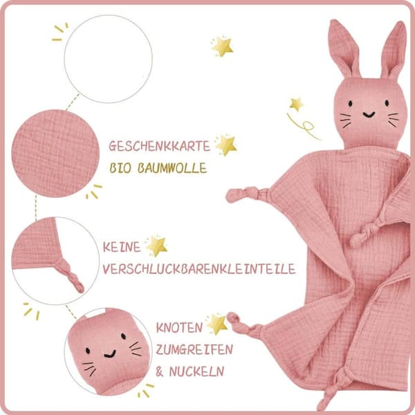 Lollanda Snuttefilt bitleksak och mjuk haklapp Mysigt och praktiskt baby shower gåva för flickor och pojkar Perfekt