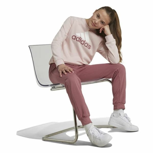 Träningsoverall, Dam Adidas Essentials Big Logo French Terry Rosa - 11-12 år