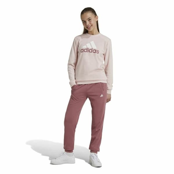 Träningsoverall, Dam Adidas Essentials Big Logo French Terry Rosa - 11-12 år