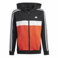 Pikkukuva 2 / 10: Naisten verkkapuku Adidas Tiberio 3-Stripes Colorblock Fleece Musta Punainen - 7-8 vuotta
